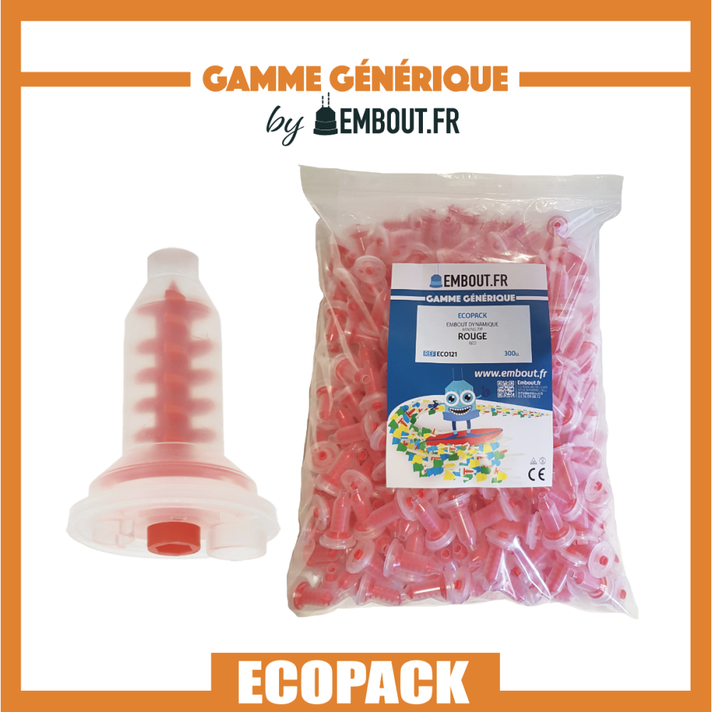 Embout mélangeur dynamique rouge - 300u ECOPACK - MIXINGTIP.COM