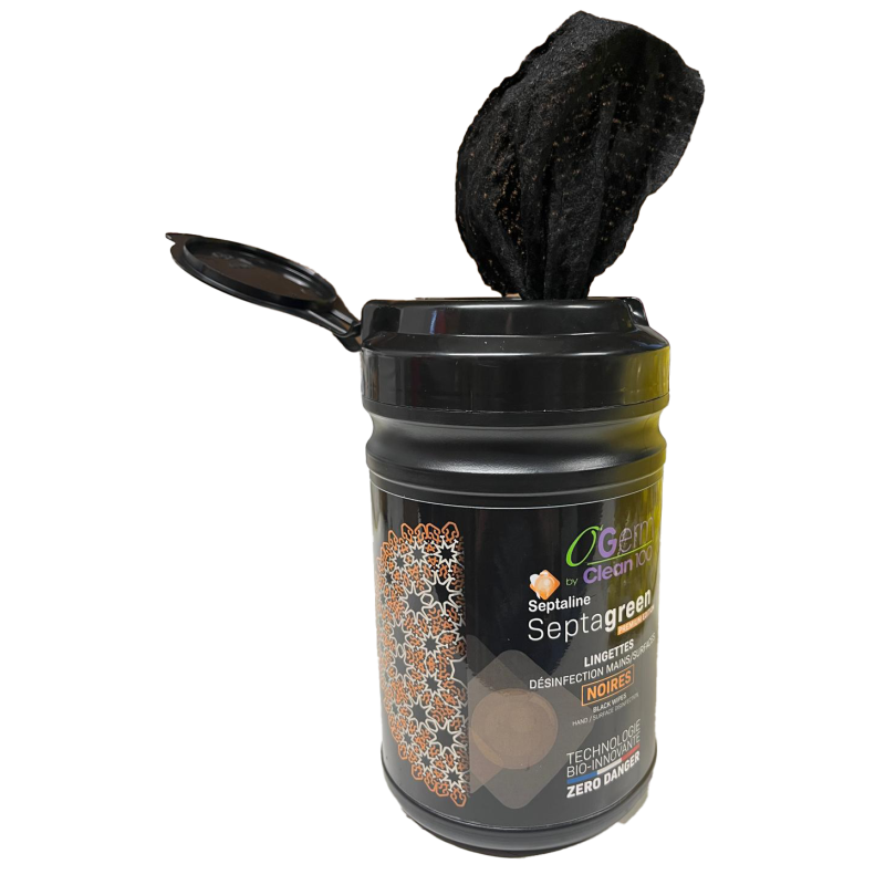 Lingettes Septagreen Eco-Responsable Noire - Boîte 80u