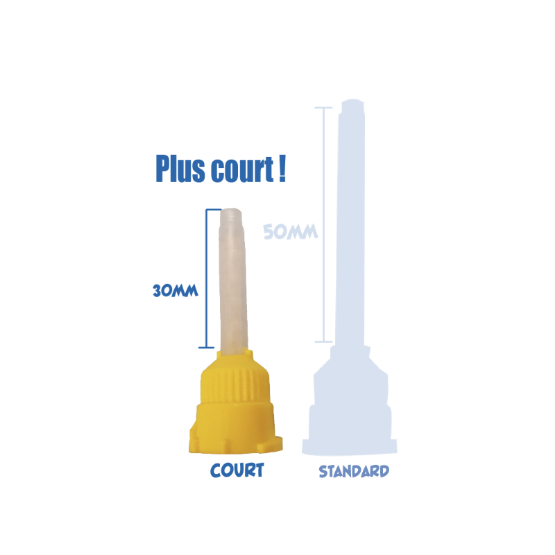 Embout mélangeur jaune COURT 50u