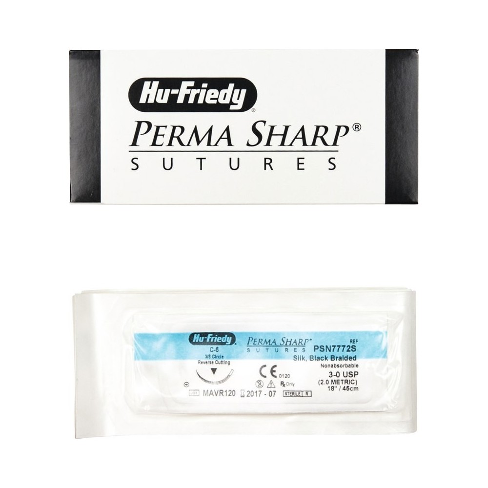 Fil de Suture Perma Sharp Soie - HU-FRIEDY - 12pcs