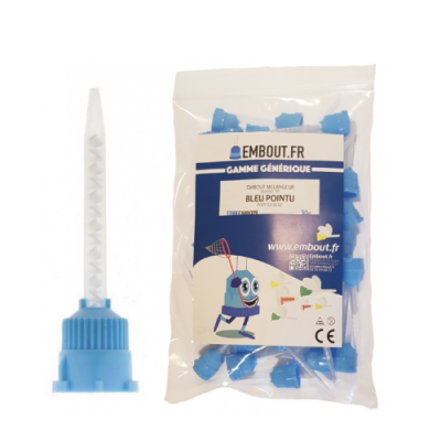 Embout mélangeur bleu pointu - 50u - MIXINGTIP.COM