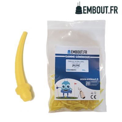 Embout intra oral jaune - 100u -  MIXINGTIP.COM