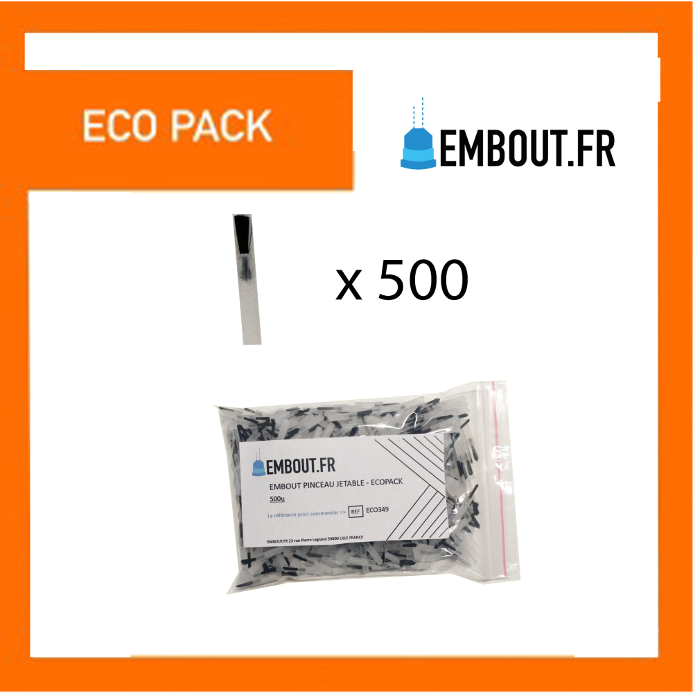 Embouts pinceaux noirs - 500u ECOPACK - MIXINGTIP.COM