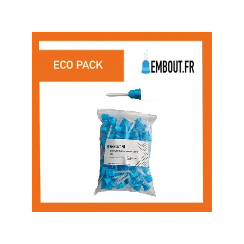 Embout mélangeur bleu droit - ECO PACK EMBOUT.FR - 750u